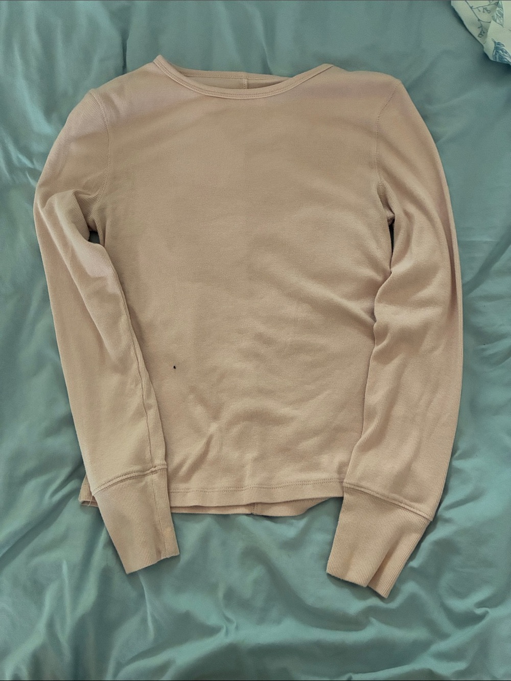 Time and Tru Long-Sleeve Crewneck Top - Light Pink